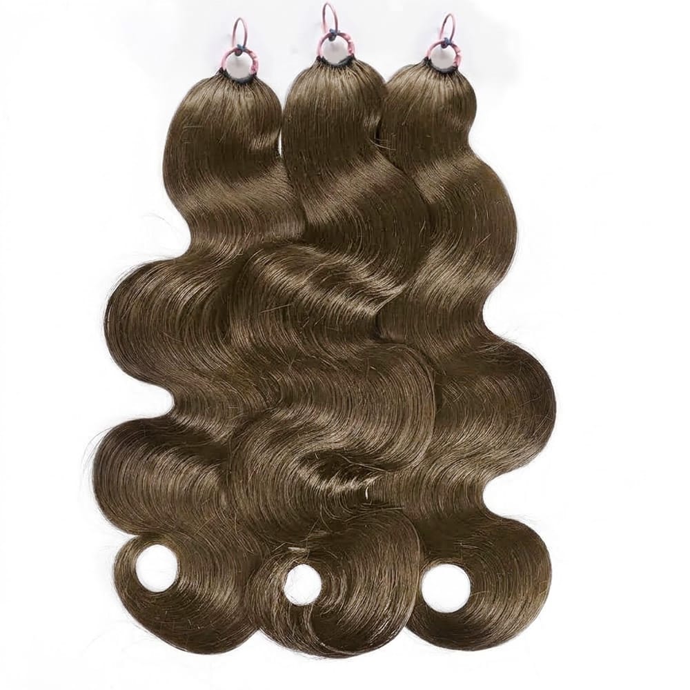 Body Wave Hair Bundles / Feather Hair Extensions — 100% Virgin Human Hair / Chocolate Brown LINKTOWIG