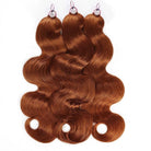 Body Wave Hair Bundles / Feather Hair Extensions — 100% Virgin Human Hair / Copper Orange LINKTOWIG