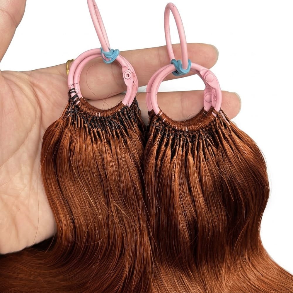Body Wave Hair Bundles / Feather Hair Extensions — 100% Virgin Human Hair / Copper Orange LINKTOWIG
