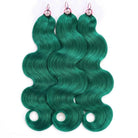 Body Wave Hair Bundles / Feather Hair Extensions — 100% Virgin Human Hair / Dark Emerald Green LINKTOWIG
