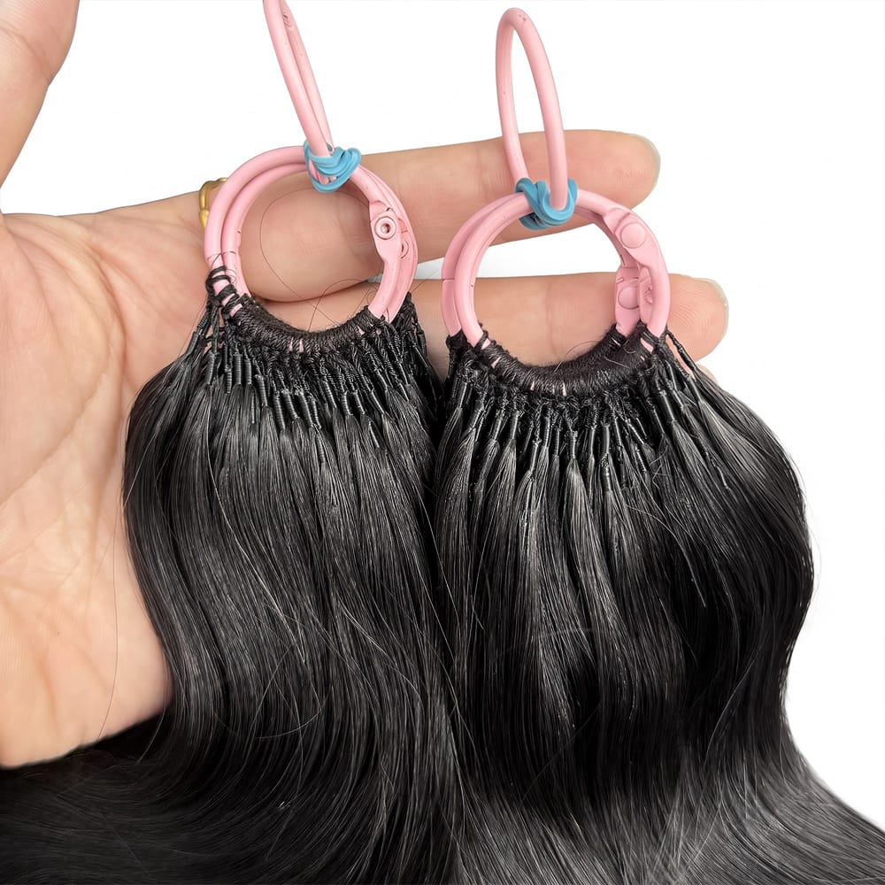 Body Wave Hair Bundles / Feather Hair Extensions — 100% Virgin Human Hair / Dark Roots LINKTOWIG
