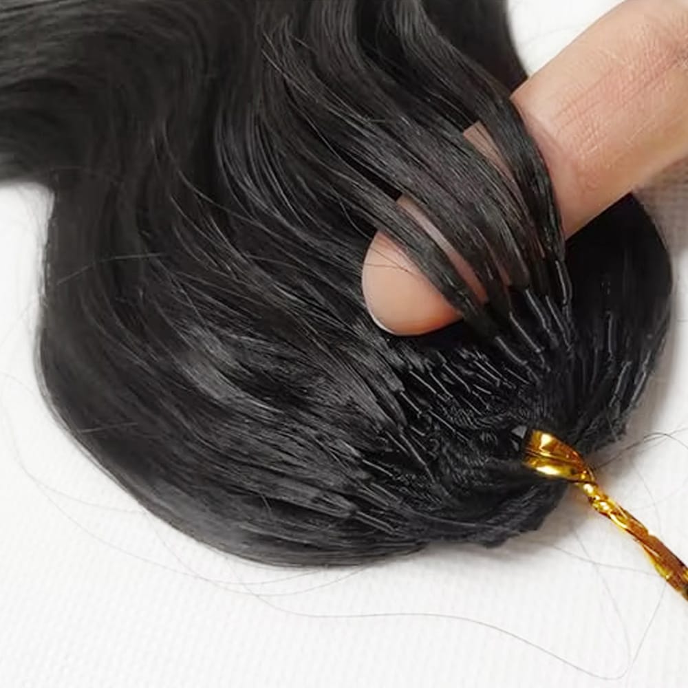 Body Wave Hair Bundles / Feather Hair Extensions — 100% Virgin Human Hair / Dark Roots LINKTOWIG