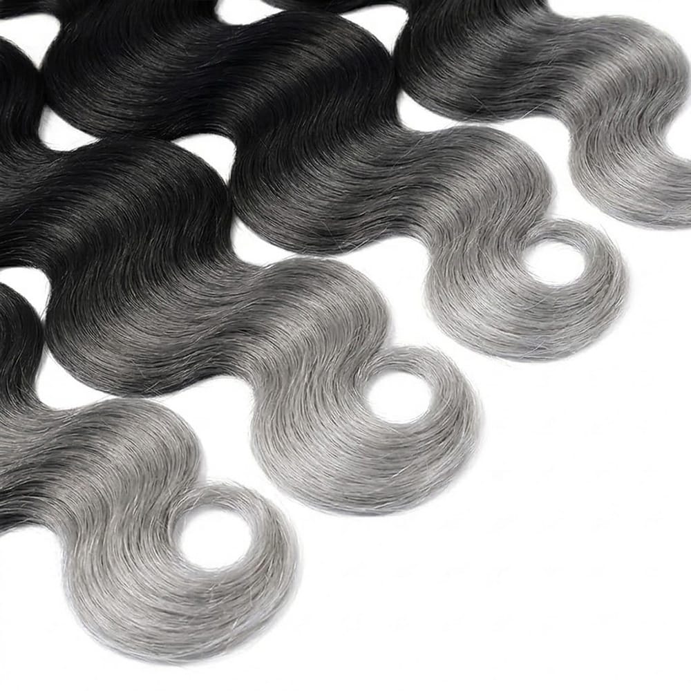 Body Wave Hair Bundles / Feather Hair Extensions — 100% Virgin Human Hair / Dark Roots LINKTOWIG