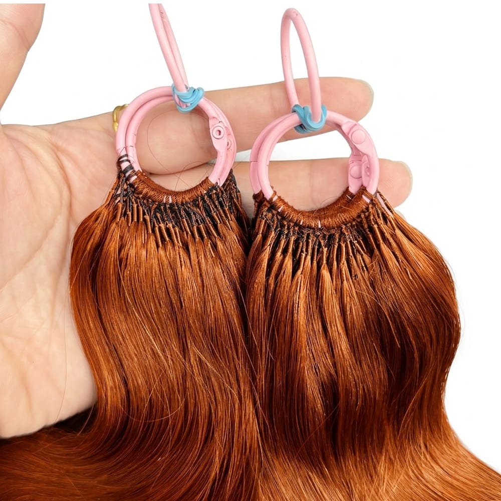 Body Wave Hair Bundles / Feather Hair Extensions — 100% Virgin Human Hair / Ginger Orange LINKTOWIG
