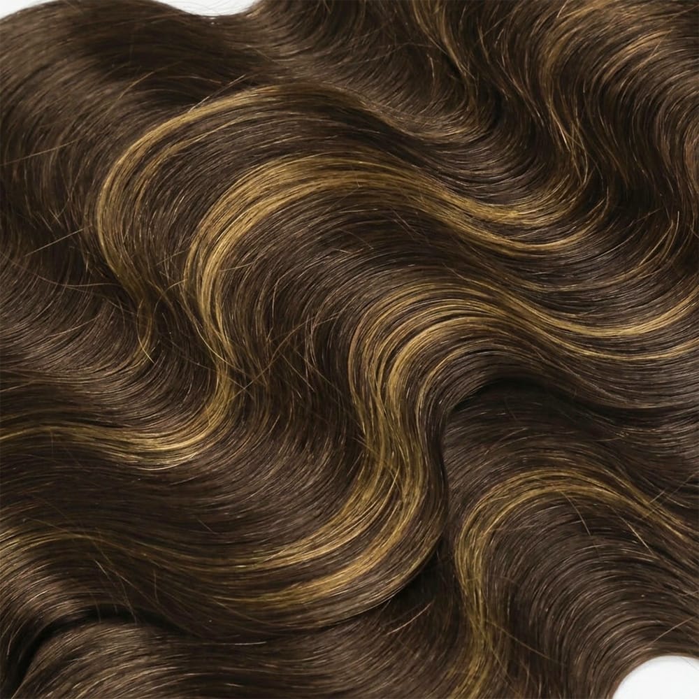 Body Wave Hair Bundles / Feather Hair Extensions — 100% Virgin Human Hair / Honey Blonde Highlights LINKTOWIG