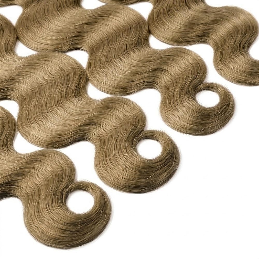 Body Wave Hair Bundles / Feather Hair Extensions — 100% Virgin Human Hair / Honey Brown LINKTOWIG