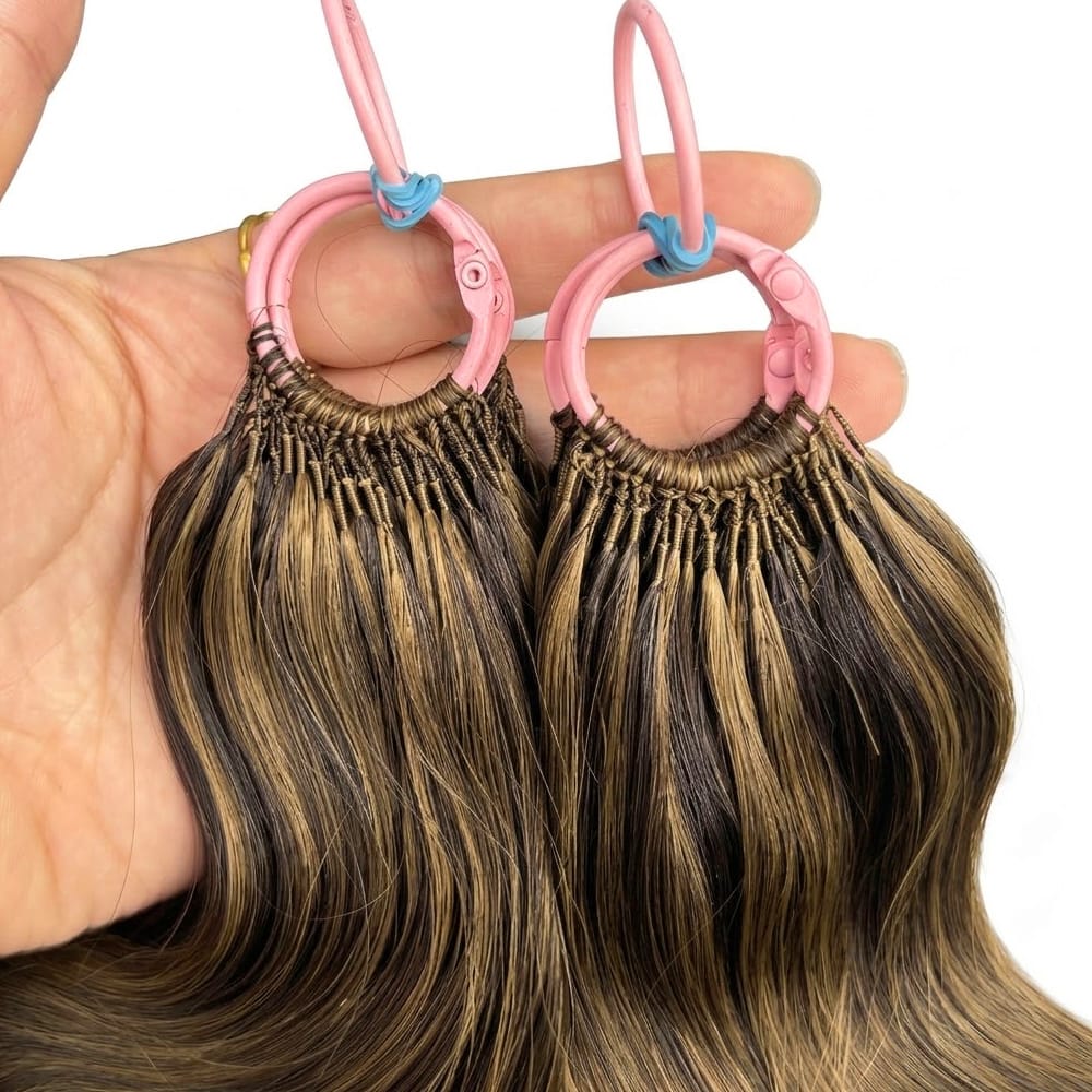 Body Wave Hair Bundles / Feather Hair Extensions — 100% Virgin Human Hair / Medium Chestnut Brown LINKTOWIG
