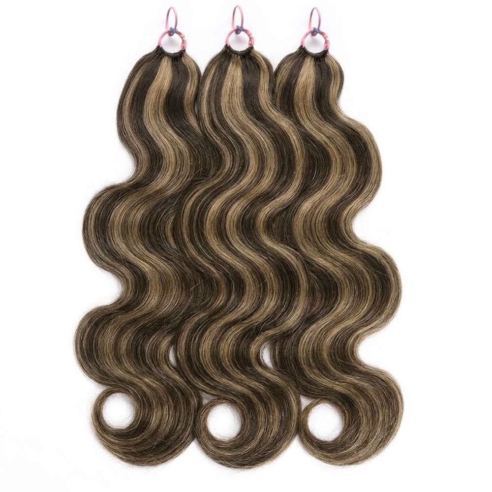 Body Wave Hair Bundles / Feather Hair Extensions — 100% Virgin Human Hair / Medium Chestnut Brown LINKTOWIG