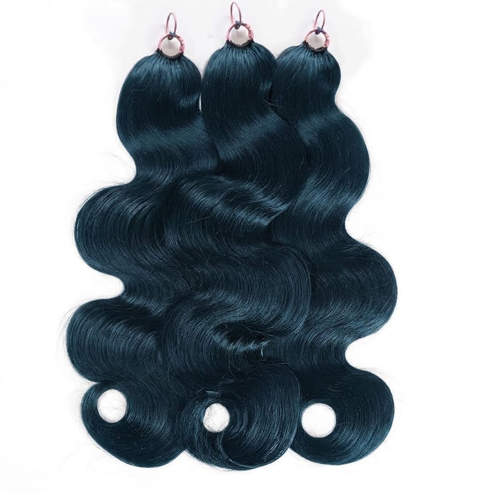Body Wave Hair Bundles / Feather Hair Extensions — 100% Virgin Human Hair / Midnight Blue LINKTOWIG