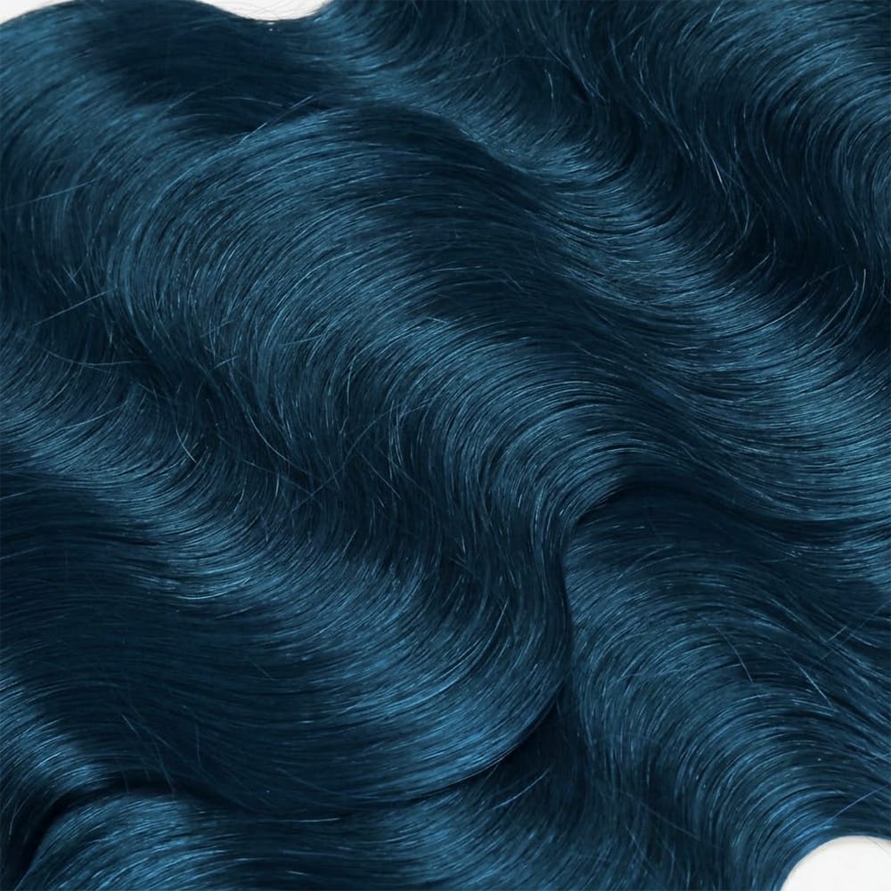 Body Wave Hair Bundles / Feather Hair Extensions — 100% Virgin Human Hair / Midnight Blue LINKTOWIG