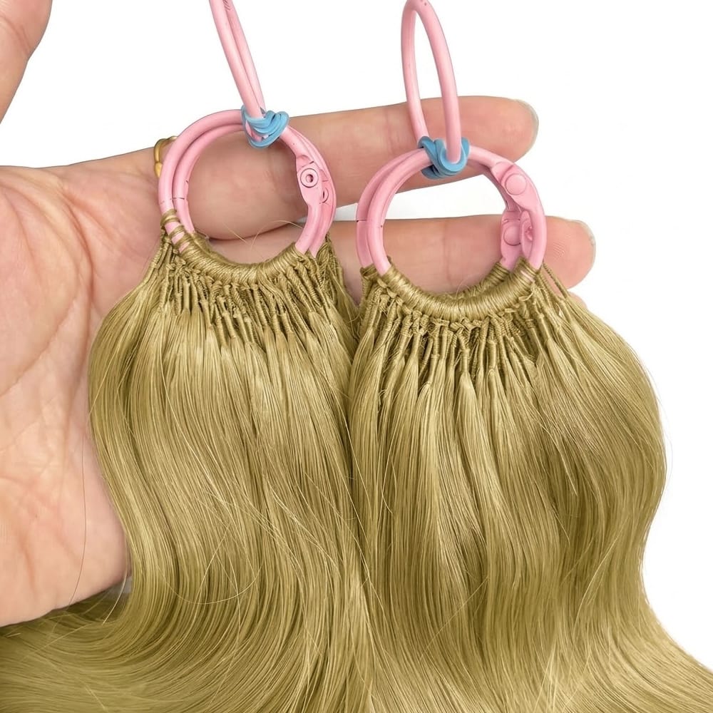 Body Wave Hair Bundles / Feather Hair Extensions — 100% Virgin Human Hair / Olive Green Blonde LINKTOWIG