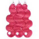 Body Wave Hair Bundles / Feather Hair Extensions — 100% Virgin Human Hair / pink LINKTOWIG