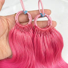 Body Wave Hair Bundles / Feather Hair Extensions — 100% Virgin Human Hair / pink LINKTOWIG