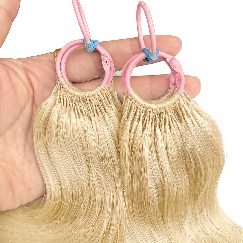 Body Wave Hair Bundles / Feather Hair Extensions — 100% Virgin Human Hair / Platinum Blonde LINKTOWIG