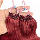 Body Wave Hair Bundles / Feather Hair Extensions — 100% Virgin Human Hair / Ruby Red LINKTOWIG