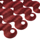 Body Wave Hair Bundles / Feather Hair Extensions — 100% Virgin Human Hair / Ruby Red LINKTOWIG