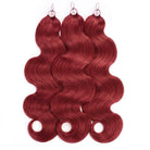 Body Wave Hair Bundles / Feather Hair Extensions — 100% Virgin Human Hair / Ruby Red LINKTOWIG