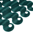 Body Wave Hair Bundles / Feather Hair Extensions — 100% Virgin Human Hair / Teal Green LINKTOWIG