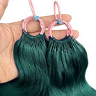 Body Wave Hair Bundles / Feather Hair Extensions — 100% Virgin Human Hair / Teal Green LINKTOWIG