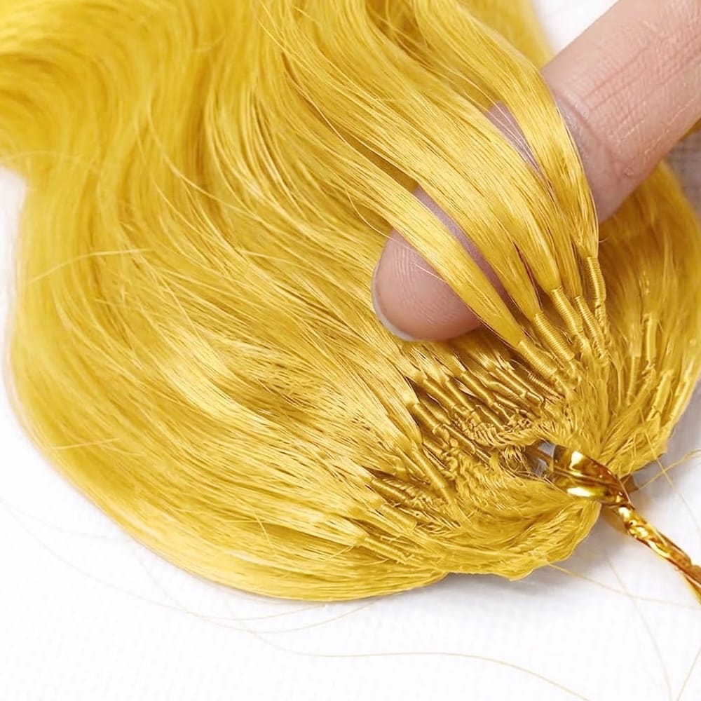 Body Wave Hair Bundles / Feather Hair Extensions — 100% Virgin Human Hair / Yellow LINKTOWIG
