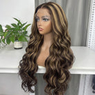 Body Wave HD Lace Super Natural Lace Frontal Human Hair Wigs aramel Balayage Highlights LINKTOWIG