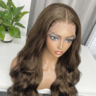 Body Wave HD Lace Super Natural Lace Frontal Human Hair Wigs Ash Brown LINKTOWIG