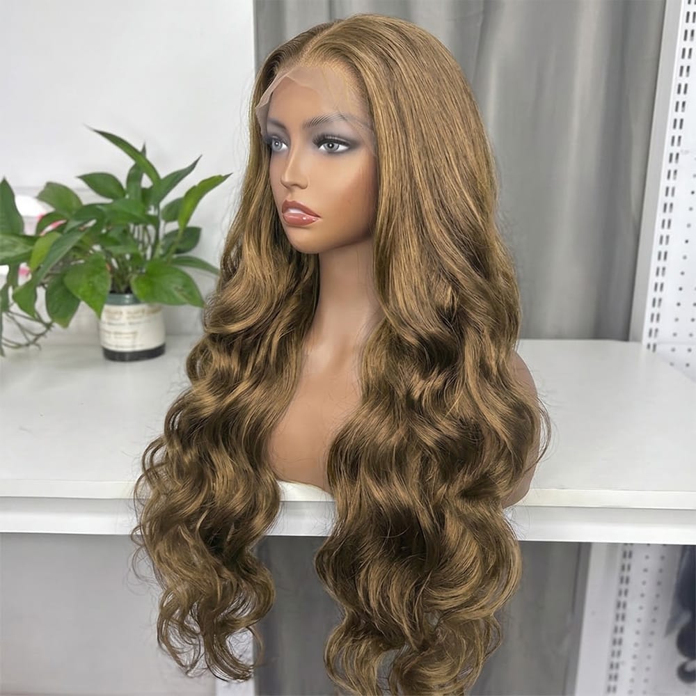 Body Wave HD Lace Super Natural Lace Frontal Human Hair Wigs Ash Brown LINKTOWIG