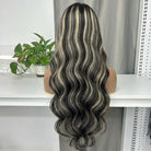 Body Wave HD Lace Super Natural Lace Frontal Human Hair Wigs Black and grey blended highlights LINKTOWIG
