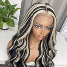 Body Wave HD Lace Super Natural Lace Frontal Human Hair Wigs Black and grey blended highlights LINKTOWIG