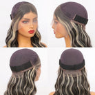 Body Wave HD Lace Super Natural Lace Frontal Human Hair Wigs Black and grey blended highlights LINKTOWIG