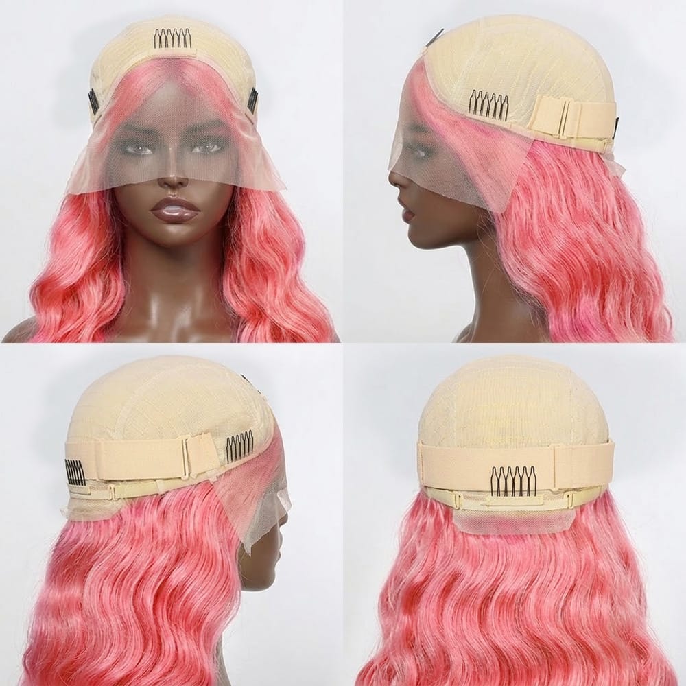 Body Wave HD Lace Super Natural Lace Frontal Human Hair Wigs Bubblegum Pink LINKTOWIG