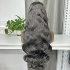 Body Wave HD Lace Super Natural Lace Frontal Human Hair Wigs Charcoal Grey LINKTOWIG