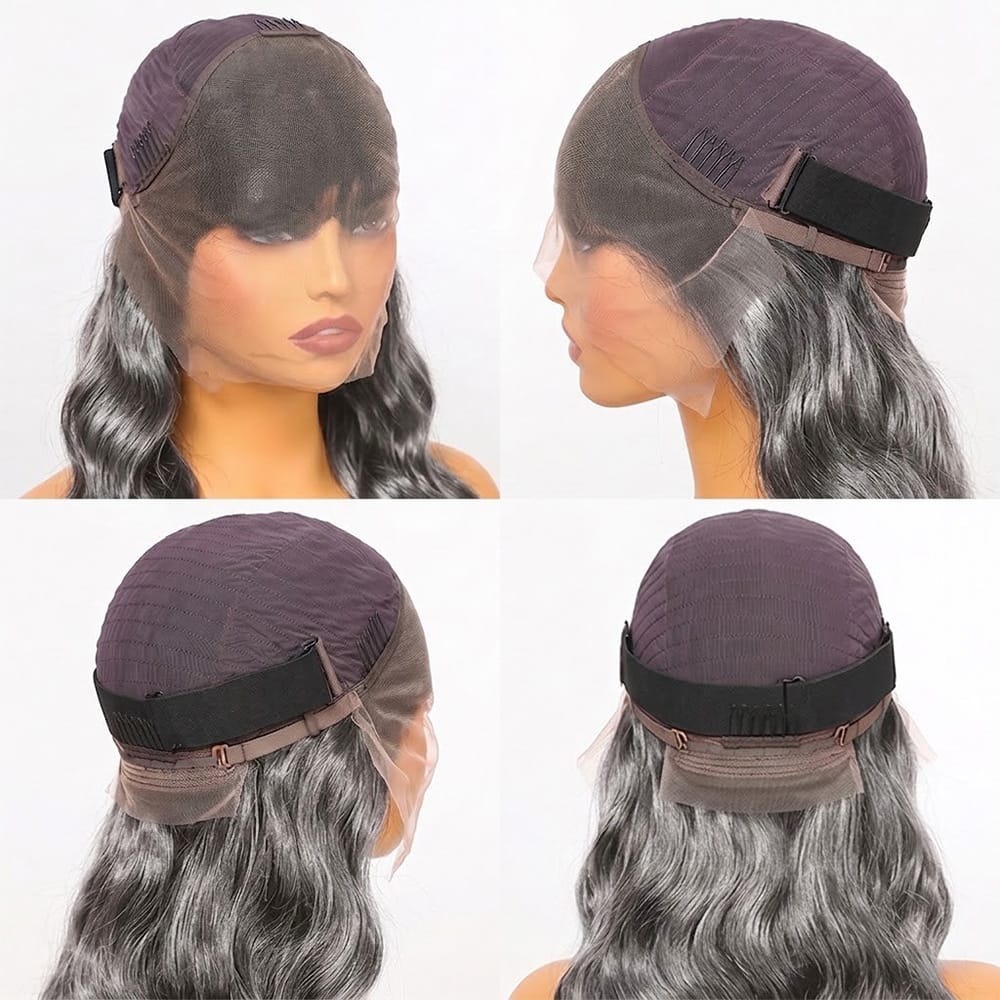 Body Wave HD Lace Super Natural Lace Frontal Human Hair Wigs Charcoal Grey LINKTOWIG