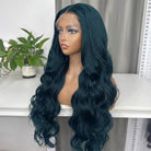 Body Wave HD Lace Super Natural Lace Frontal Human Hair Wigs Dark Emerald Green LINKTOWIG