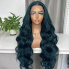 Body Wave HD Lace Super Natural Lace Frontal Human Hair Wigs Dark Emerald Green LINKTOWIG