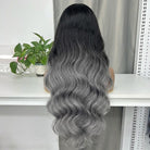 Body Wave HD Lace Super Natural Lace Frontal Human Hair Wigs Dark Roots LINKTOWIG