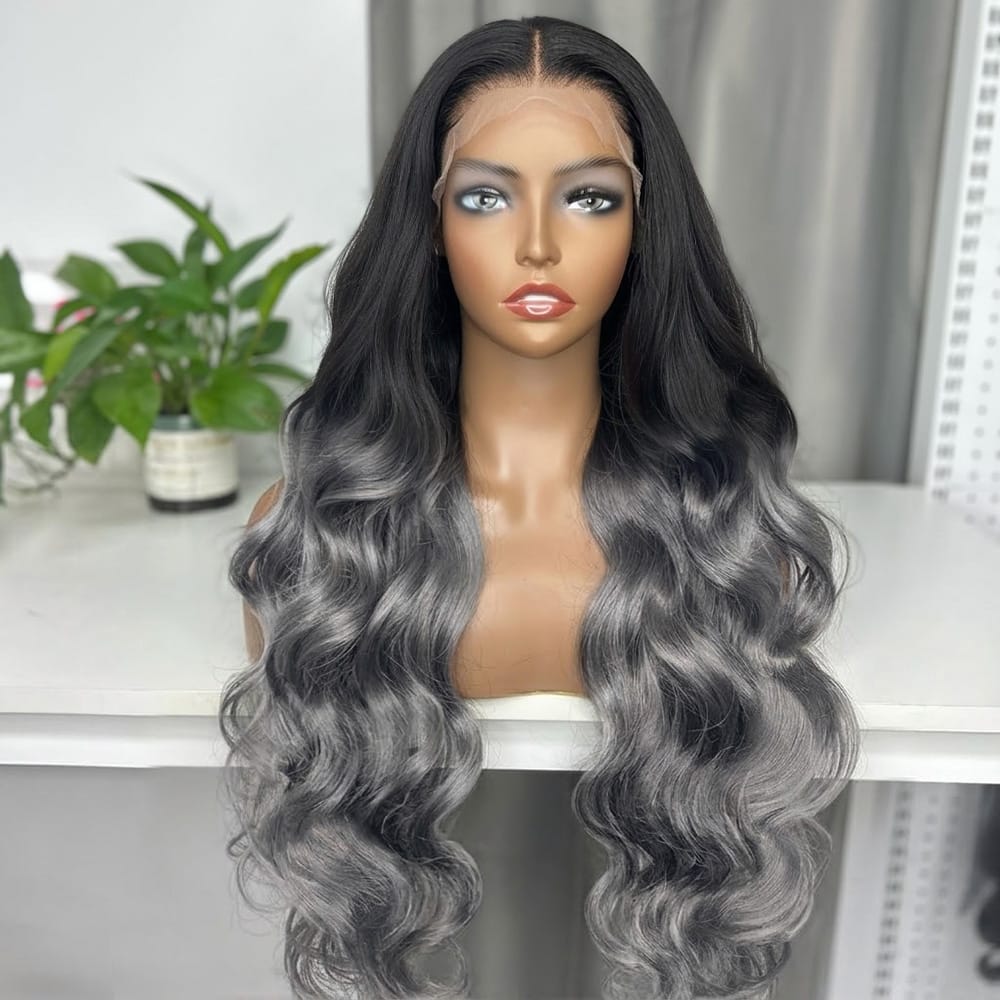 Body Wave HD Lace Super Natural Lace Frontal Human Hair Wigs Dark Roots LINKTOWIG
