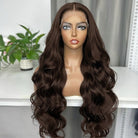 Body Wave HD Lace Super Natural Lace Frontal Human Hair Wigs Espresso Brown LINKTOWIG