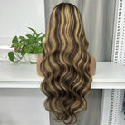 Body Wave HD Lace Super Natural Lace Frontal Human Hair Wigs Honey Blonde Highlights LINKTOWIG