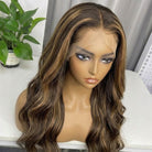 Body Wave HD Lace Super Natural Lace Frontal Human Hair Wigs Honey Blonde Highlights LINKTOWIG