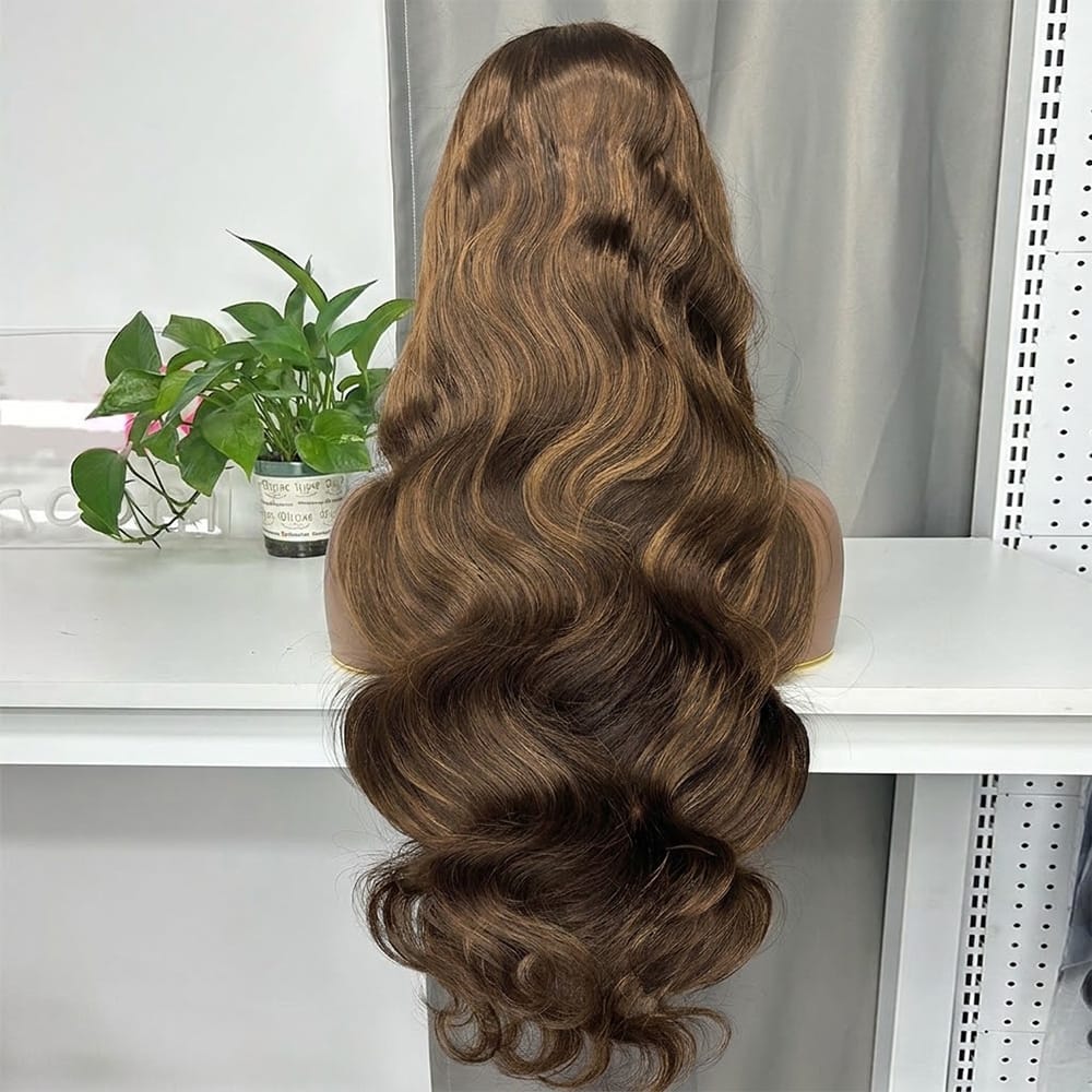 Body Wave HD Lace Super Natural Lace Frontal Human Hair Wigs Honey Brown LINKTOWIG