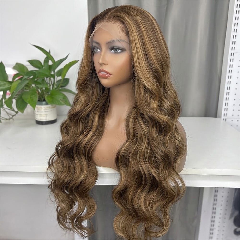 Body Wave HD Lace Super Natural Lace Frontal Human Hair Wigs Honey Brown LINKTOWIG