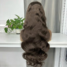 Body Wave HD Lace Super Natural Lace Frontal Human Hair Wigs Medium Chestnut Brown LINKTOWIG