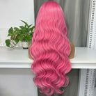 Body Wave HD Lace Super Natural Lace Frontal Human Hair Wigs pink LINKTOWIG