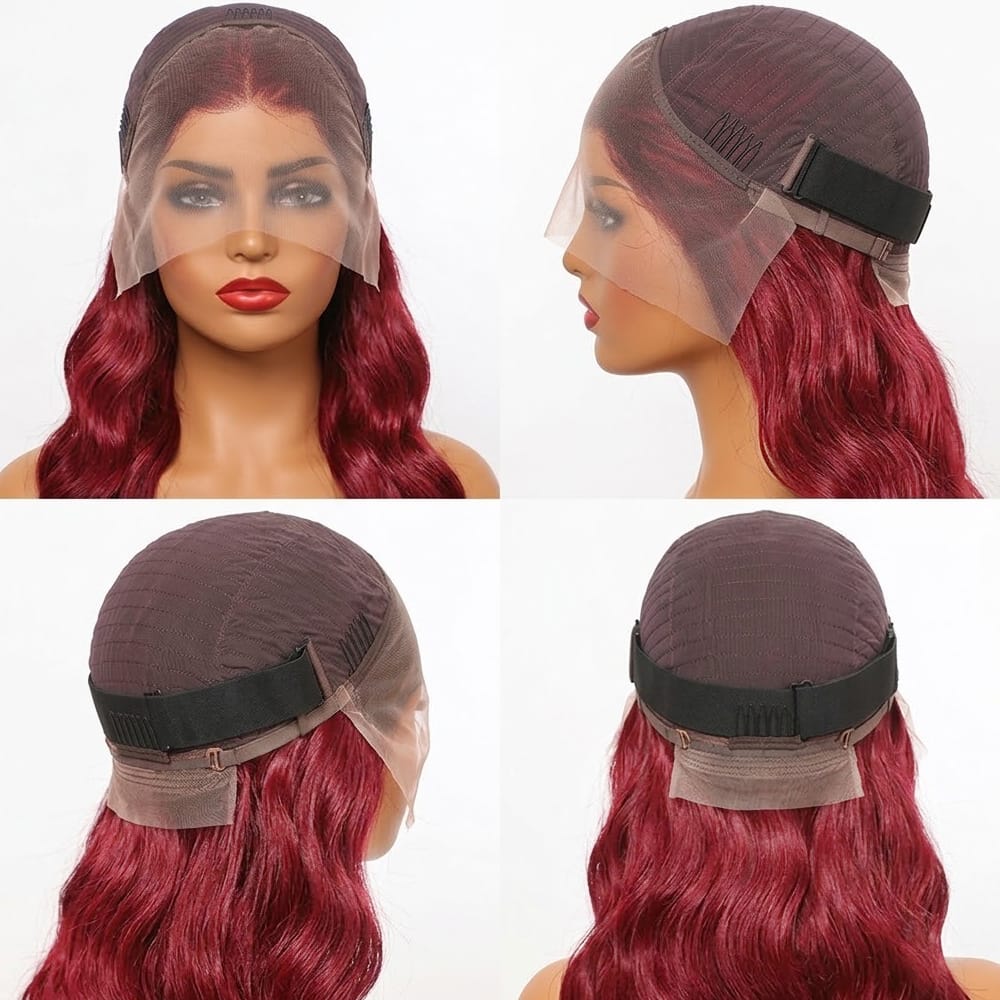 Body Wave HD Lace Super Natural Lace Frontal Human Hair Wigs Ruby Red LINKTOWIG