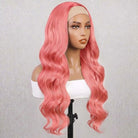 Body Wave Headband Human Hair Wig (Glueless, Ready-to-Wear) Natural Bubblegum Pink LINKTOWIG