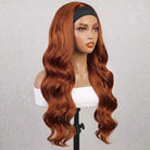 Body Wave Headband Human Hair Wig (Glueless, Ready-to-Wear) Natural Copper Orange LINKTOWIG