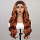 Body Wave Headband Human Hair Wig (Glueless, Ready-to-Wear) Natural Copper Orange LINKTOWIG