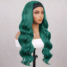 Body Wave Headband Human Hair Wig (Glueless, Ready-to-Wear) Natural Dark Emerald Green LINKTOWIG