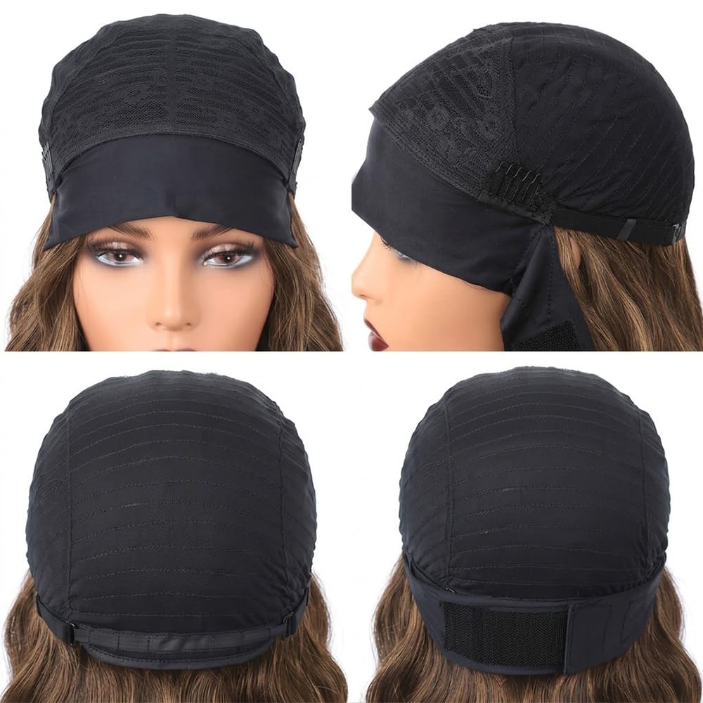 Body Wave Headband Human Hair Wig (Glueless, Ready-to-Wear) Natural Honey Blonde Highlights LINKTOWIG